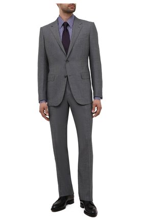 Мужская хлопковая сорочка GIORGIO ARMANI синего цвета по цене 42950 руб., арт. 1WGCCZ70/TZA15 | Фото 2 Мужская хлопковая сорочка GIORGIO ARMANI синего цвета, арт. 1WGCCZ70/TZA15 | Фото 2 (Длина (для топов): Стандартные; Материал внешний: Хлопок; Рукава: Длинные; Случай: Формальный; Принт: Полоска; Рубашки М: Regular Fit; Воротник: Кент; Стили: Классический; Манжеты: На пуговицах)
