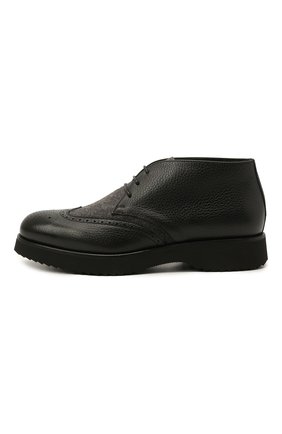 Мужские комбинированные ботинки DOUCAL'S черного цвета, арт. DU2888DAK0PT208NN00 | Фото 3 (Материал внешний: Текстиль, Кожа; Длина стельки: 28,8, 30, 30,6, 28,6, 29, 28; Мужское Кросс-КТ: Ботинки-обувь, Дезерты-обувь; Материал внутренний: Натуральная кожа, Текстиль; Материал утеплителя: Без утеплителя)