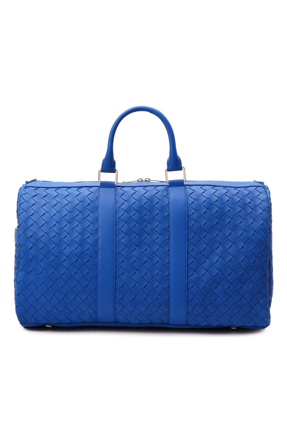 Мужская кожаная дорожная сумка BOTTEGA VENETA синего цвета, арт. 650066/V0E51 | Фото 1 (Материал: Натуральная кожа; Ремень/цепочка: На ремешке)