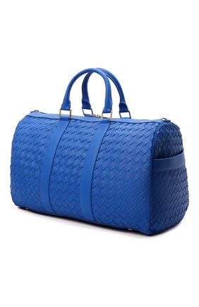 Мужская кожаная дорожная сумка BOTTEGA VENETA синего цвета по цене 299500 руб., арт. 650066/V0E51 | Фото 4 Мужская кожаная дорожная сумка BOTTEGA VENETA синего цвета, арт. 650066/V0E51 | Фото 4 (Материал: Натуральная кожа; Ремень/цепочка: На ремешке)