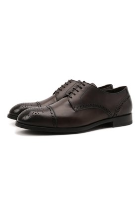 Мужские кожаные дерби ERMENEGILDO ZEGNA темно-коричневого цвета по цене 62400 руб., арт. A5064X-LHNAX | Фото 1 Мужские кожаные дерби ERMENEGILDO ZEGNA темно-коричневого цвета, арт. A5064X-LHNAX | Фото 1
