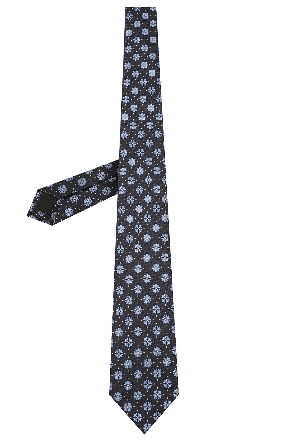 Мужской шелковый галстук ERMENEGILDO ZEGNA темно-синего цвета, арт. Z2D12T/18B | Фото 2 (Принт: С принтом; Материал: Текстиль, Шелк)
