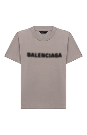 Детская хлопковая футболка BALENCIAGA серого цвета по цене 12350 руб., арт. 556155/TKVC5 | Фото 1 Детская хлопковая футболка BALENCIAGA серого цвета, арт. 556155/TKVC5 | Фото 1