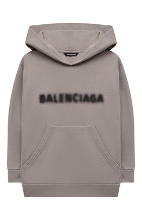Детский хлопковое худи BALENCIAGA серого цвета по цене 19950 руб., арт. 558143/TKVC4 | Фото 1 Детский хлопковое худи BALENCIAGA серого цвета, арт. 558143/TKVC4 | Фото 1