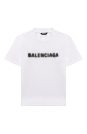 Детская хлопковая футболка BALENCIAGA белого цвета по цене 12350 руб., арт. 556155/TKVC5 | Фото 1 Детская хлопковая футболка BALENCIAGA белого цвета, арт. 556155/TKVC5 | Фото 1