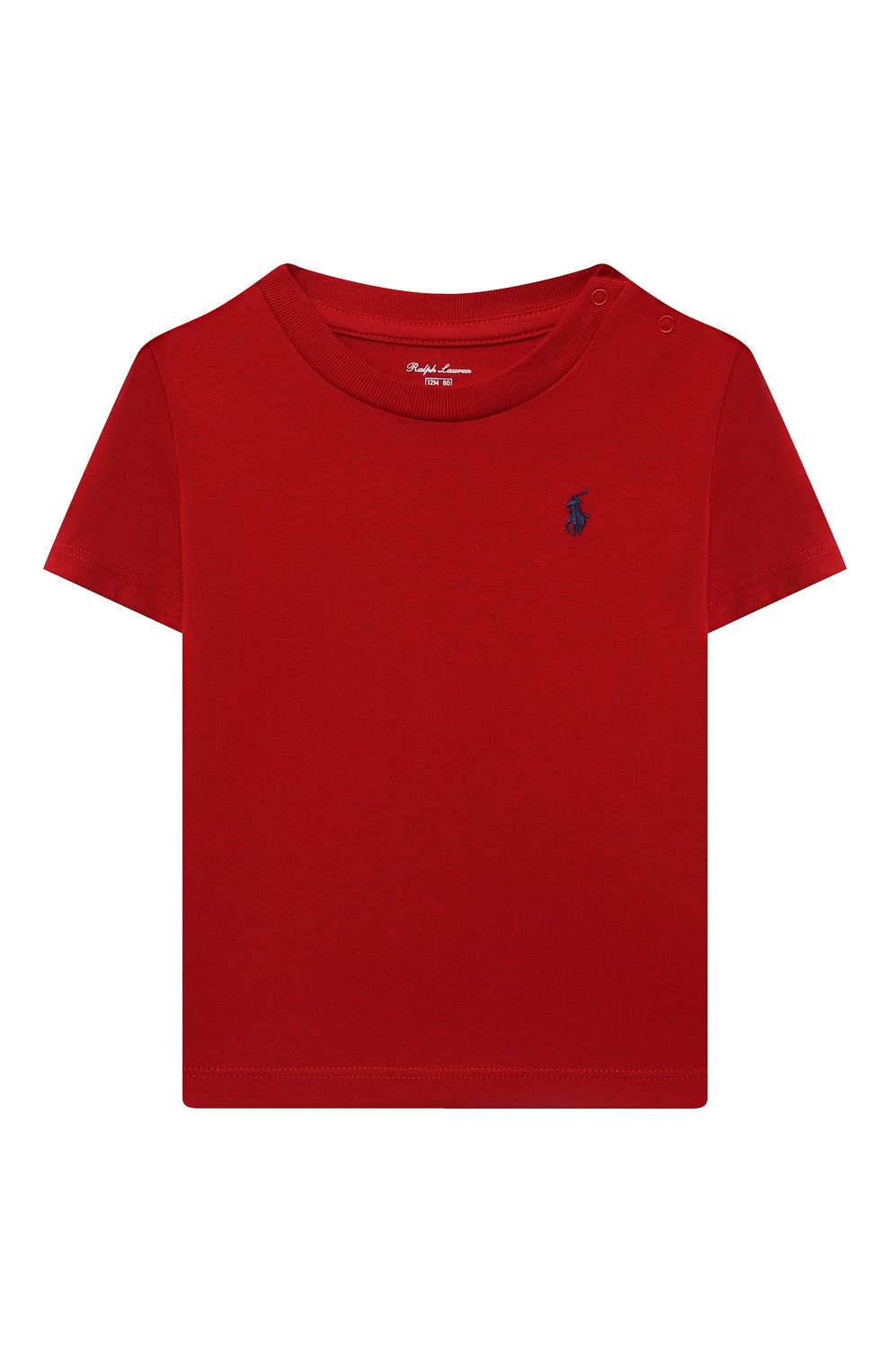 Детский хлопковая футболка POLO RALPH LAUREN красного цвета, арт. 320832904 | Фото 1 (Рукава: Короткие; Материал внешний: Хлопок; Ростовка одежда: 9 мес | 74 см, 12 мес | 80 см)