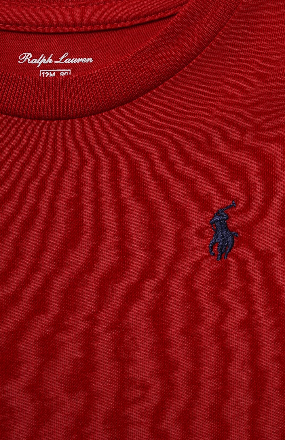 Детский хлопковая футболка POLO RALPH LAUREN красного цвета по цене 3175 руб., арт. 320832904 | Фото 3 Детский хлопковая футболка POLO RALPH LAUREN красного цвета, арт. 320832904 | Фото 3 (Рукава: Короткие; Материал внешний: Хлопок; Ростовка одежда: 9 мес | 74 см, 12 мес | 80 см)
