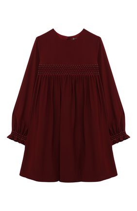 Детское шелковое платье LORO PIANA бордового цвета по цене 94550 руб., арт. FAL7485 | Фото 1 Детское шелковое платье LORO PIANA бордового цвета, арт. FAL7485 | Фото 1 (Материал подклада: Хлопок; Рукава: Длинные; Материал внешний: Шелк; Случай: Повседневный; Девочки Кросс-КТ: Платье-одежда; Ростовка одежда: 10 - 11 лет | 140 - 146см, 2 года | 92 см, 4 года | 104 см, 6 лет | 116 см, 8 лет | 128 см)