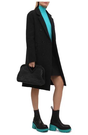 Женские кожаные ботильоны flash BOTTEGA VENETA бирюзового цвета по цене 85400 руб., арт. 667148/VBS50 | Фото 2 Женские кожаные ботильоны flash BOTTEGA VENETA бирюзового цвета, арт. 667148/VBS50 | Фото 2 (Материал внутренний: Натуральная кожа; Каблук тип: Устойчивый; Подошва: Платформа; Каблук высота: Высокий)