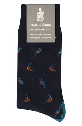 Мужские носки PANTHERELLA темно-синего цвета, арт. YS4068 | Фото 1 (Материал внешний: Синтетический материал, Хлопок; Кросс-КТ: бельё)
