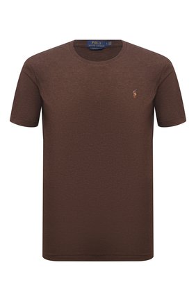 Мужская хлопковая футболка POLO RALPH LAUREN коричневого цвета по цене 6365 руб., арт. 710740727 | Фото 1 Мужская хлопковая футболка POLO RALPH LAUREN коричневого цвета, арт. 710740727 | Фото 1