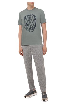 Мужская хлопковая футболка Z ZEGNA зеленого цвета по цене 16950 руб., арт. VY367/ZZ630Q | Фото 2 Мужская хлопковая футболка Z ZEGNA зеленого цвета, арт. VY367/ZZ630Q | Фото 2