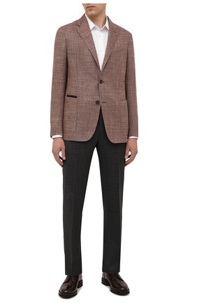 Мужские шерстяные брюки ERMENEGILDO ZEGNA темно-серого цвета по цене 55950 руб., арт. 244F00/75TB12 | Фото 2 Мужские шерстяные брюки ERMENEGILDO ZEGNA темно-серого цвета, арт. 244F00/75TB12 | Фото 2 (Длина (брюки, джинсы): Стандартные; Материал внешний: Шерсть; Случай: Формальный; Стили: Классический; Материал подклада: Вискоза)