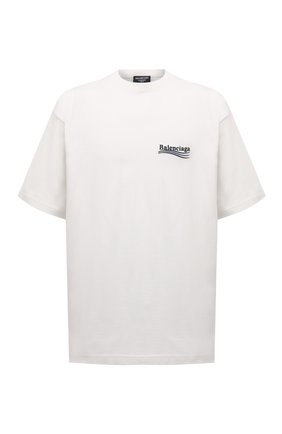 Мужская хлопковая футболка BALENCIAGA кремвого цвета по цене 46200 руб., арт. 641675/TKVJ1 | Фото 1 Мужская хлопковая футболка BALENCIAGA кремвого цвета, арт. 641675/TKVJ1 | Фото 1 (Материал внешний: Хлопок; Рукава: Короткие; Длина (для топов): Удлиненные; Принт: С принтом; Стили: Гранж)
