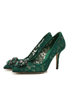 Женские текстильные туфли rainbow lace DOLCE & GABBANA зеленого цвета по цене 59950 руб., арт. CD0101/AL198 | Фото 1 Женские текстильные туфли rainbow lace DOLCE & GABBANA зеленого цвета, арт. CD0101/AL198 | Фото 1 (Материал внутренний: Текстиль, Натуральная кожа; Материал внешний: Текстиль; Подошва: Плоская; Каблук высота: Высокий; Каблук тип: Шпилька)