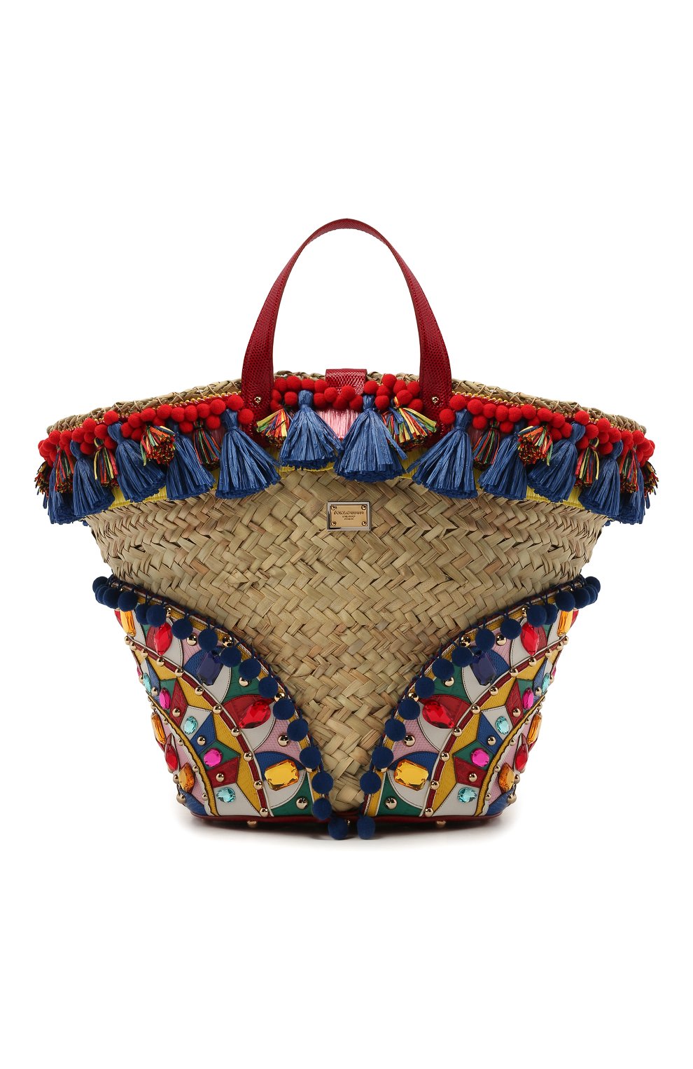 Женский сумка-тоут kendra DOLCE & GABBANA разноцветного цвета, арт. BB5888/AJ735 | Фото 1 (Сумки-технические: Сумки-шопперы; Ошибки технического описания: Нет ширины; Размер: medium; Материал: Натуральная кожа, Растительное волокно)