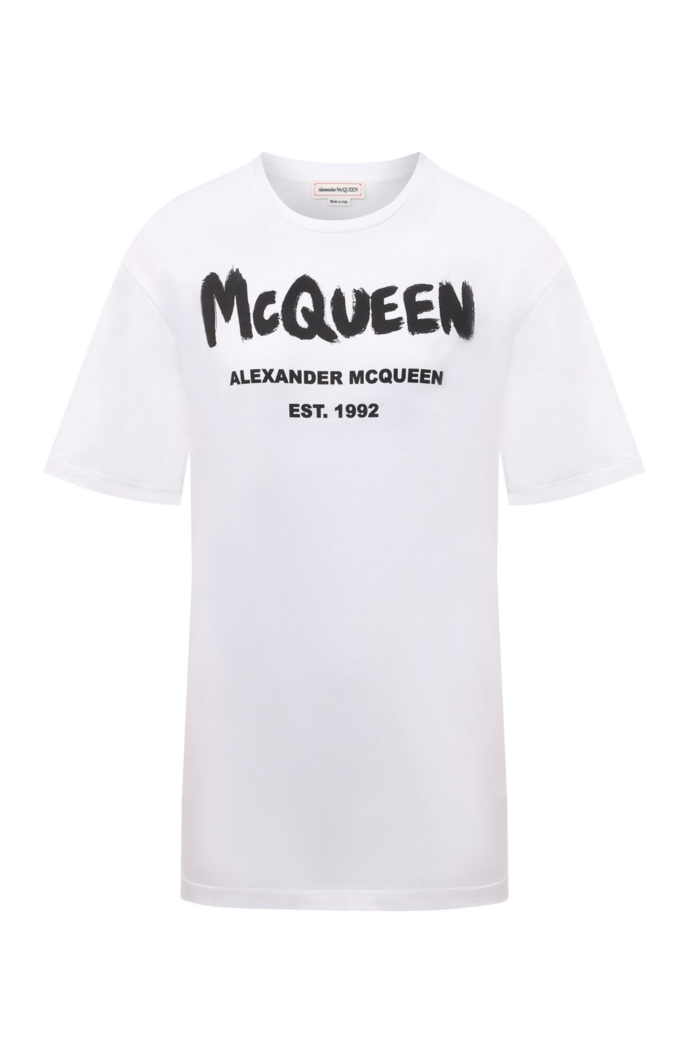 Женская белая хлопковая футболка ALEXANDER MCQUEEN купить в интернет ...