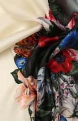 Женский шелковый платок ALEXANDER MCQUEEN кремвого цвета, арт. 667076/3001Q | Фото 2 (Материал: Текстиль, Шелк; Принт: С принтом)