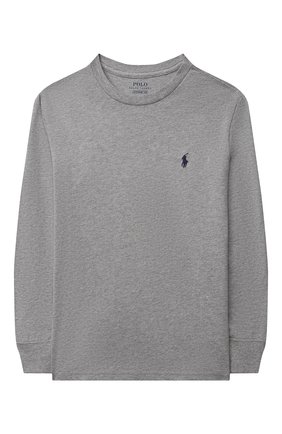 Детская хлопковый лонгслив POLO RALPH LAUREN серого цвета по цене 3660 руб., арт. 323843804 | Фото 1 Детская хлопковый лонгслив POLO RALPH LAUREN серого цвета, арт. 323843804 | Фото 1