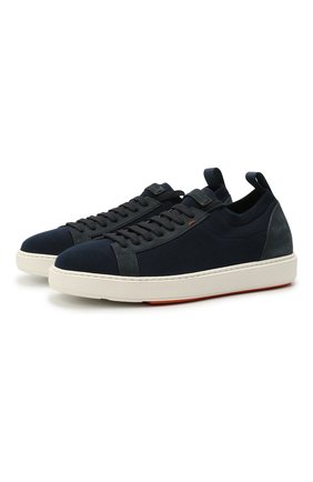 Мужские текстильные кеды SANTONI темно-синего цвета по цене 37300 руб., арт. MBCC21540BARNH0DU60 | Фото 1 Мужские текстильные кеды SANTONI темно-синего цвета, арт. MBCC21540BARNH0DU60 | Фото 1