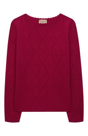 Детский шерстяной пуловер GUCCI фуксия цвета по цене 26200 руб., арт. 642845/XKBXP | Фото 1 Детский шерстяной пуловер GUCCI фуксия цвета, арт. 642845/XKBXP | Фото 1 (Материал внешний: Шерсть; Девочки Кросс-КТ: Пуловер-одежда; Рукава: Длинные; Ростовка одежда: 10 - 11 лет | 140 - 146см, 12 лет | 152 см, 4 года | 104 см, 5 лет | 110 см, 6 лет | 116 см, 8 лет | 128 см)