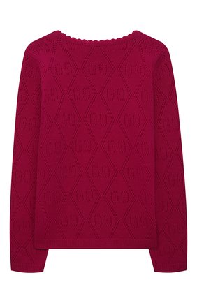 Детский шерстяной пуловер GUCCI фуксия цвета по цене 26200 руб., арт. 642845/XKBXP | Фото 2 Детский шерстяной пуловер GUCCI фуксия цвета, арт. 642845/XKBXP | Фото 2 (Материал внешний: Шерсть; Девочки Кросс-КТ: Пуловер-одежда; Рукава: Длинные; Ростовка одежда: 10 - 11 лет | 140 - 146см, 12 лет | 152 см, 4 года | 104 см, 5 лет | 110 см, 6 лет | 116 см, 8 лет | 128 см)