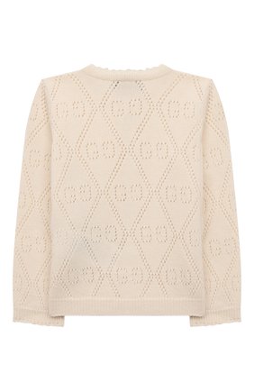 Детский шерстяной кардиган GUCCI кремвого цвета по цене 31900 руб., арт. 642843/XKBXP | Фото 2 Детский шерстяной кардиган GUCCI кремвого цвета, арт. 642843/XKBXP | Фото 2
