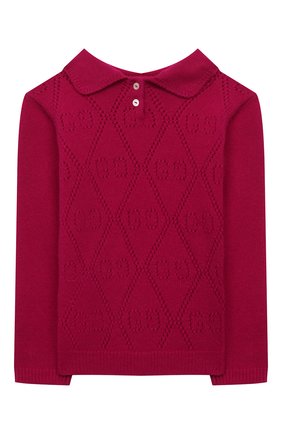 Детский шерстяной пуловер GUCCI фуксия цвета по цене 25300 руб., арт. 642766/XKBXP | Фото 2 Детский шерстяной пуловер GUCCI фуксия цвета, арт. 642766/XKBXP | Фото 2 (Материал внешний: Шерсть; Рукава: Длинные; Ростовка одежда: 12 мес | 80 см, 18 мес | 86 см, 24 мес | 92 см, 36 мес | 98 см, 9 мес | 74 см)