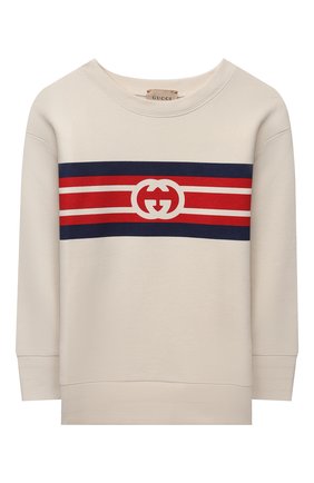 Детский хлопковый свитшот GUCCI кремвого цвета по цене 33950 руб., арт. 627964/XJDK7 | Фото 1 Детский хлопковый свитшот GUCCI кремвого цвета, арт. 627964/XJDK7 | Фото 1 (Материал внешний: Хлопок; Мальчики Кросс-КТ: Толстовка-одежда, Свитшот-одежда; Рукава: Длинные; Ростовка одежда: 10 - 11 лет | 140 - 146см, 4 года | 104 см, 5 лет | 110 см, 6 лет | 116 см, 8 лет | 128 см)