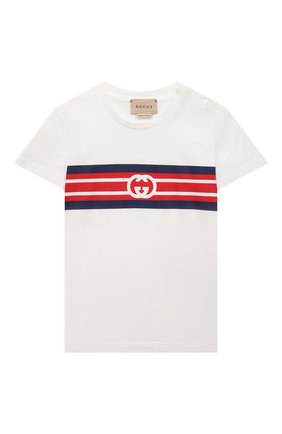 Детский хлопковая футболка GUCCI белого цвета по цене 15550 руб., арт. 548034/XJDKV | Фото 1 Детский хлопковая футболка GUCCI белого цвета, арт. 548034/XJDKV | Фото 1