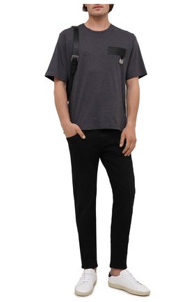 Мужская хлопковая футболка DOLCE & GABBANA темно-серого цвета по цене 37750 руб., арт. G8NC5Z/G7A2H | Фото 2 Мужская хлопковая футболка DOLCE & GABBANA темно-серого цвета, арт. G8NC5Z/G7A2H | Фото 2
