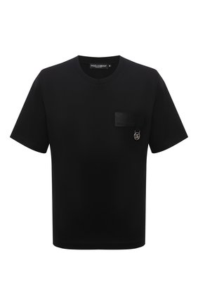 Мужская хлопковая футболка DOLCE & GABBANA черного цвета по цене 37750 руб., арт. G8NC5Z/G7A2H | Фото 1 Мужская хлопковая футболка DOLCE & GABBANA черного цвета, арт. G8NC5Z/G7A2H | Фото 1