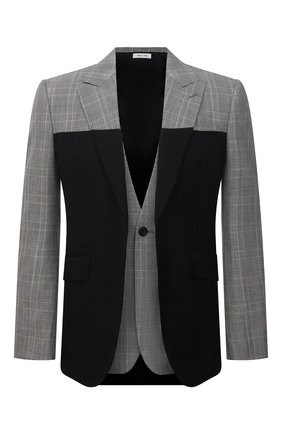 Мужской шерстяной пиджак ALEXANDER MCQUEEN серого цвета по цене 267000 руб., арт. 659161/QRU13 | Фото 1 Мужской шерстяной пиджак ALEXANDER MCQUEEN серого цвета, арт. 659161/QRU13 | Фото 1 (Длина (для топов): Стандартные; Материал внешний: Шерсть; Случай: Повседневный; Пиджаки М: Приталенный; Стили: Кэжуэл; 1-2-бортные: Однобортные; Материал подклада: Купро; Рукава: Длинные)