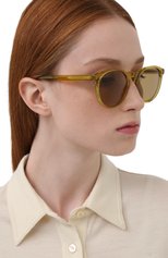 Женские солнцезащитные очки LORO PIANA желтого цвета, арт. FAL0261 | Фото 2 (Тип очков: С/з; Очки форма: Круглые)