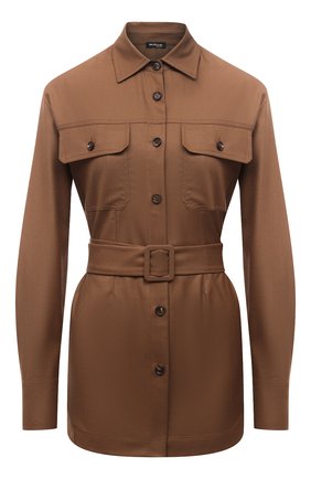 Женская шерстяная рубашка KITON коричневого цвета по цене 210500 руб., арт. D52422K01X48 | Фото 1 Женская шерстяная рубашка KITON коричневого цвета, арт. D52422K01X48 | Фото 1