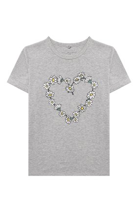Детская хлопковая футболка STELLA MCCARTNEY серого цвета по цене 3525 руб., арт. 602652/SQJG6 | Фото 1 Детская хлопковая футболка STELLA MCCARTNEY серого цвета, арт. 602652/SQJG6 | Фото 1