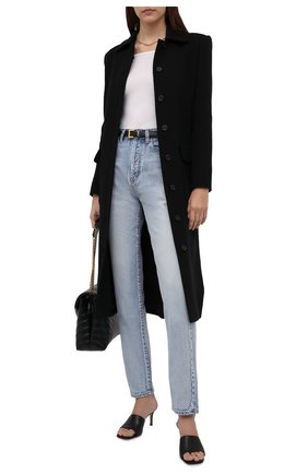 Женское шерстяное пальто SAINT LAURENT черного цвета по цене 229000 руб., арт. 658324/Y288V | Фото 2 Женское шерстяное пальто SAINT LAURENT черного цвета, арт. 658324/Y288V | Фото 2 (Материал внешний: Шерсть; Стили: Кэжуэл; Рукава: Длинные; 1-2-бортные: Однобортные; Материал подклада: Шелк; Длина (верхняя одежда): Длинные)