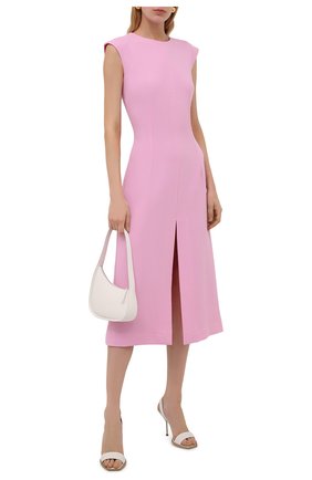 Женское шерстяное платье DOLCE & GABBANA розового цвета по цене 167000 руб., арт. F6Q1ZT/FU2TZ | Фото 2 Женское шерстяное платье DOLCE & GABBANA розового цвета, арт. F6Q1ZT/FU2TZ | Фото 2 (Материал внешний: Шерсть; Случай: Формальный; Длина Ж (юбки, платья, шорты): Миди; Женское Кросс-КТ: Платье-одежда, платье-футляр; Материал подклада: Шелк; Стили: Романтичный)