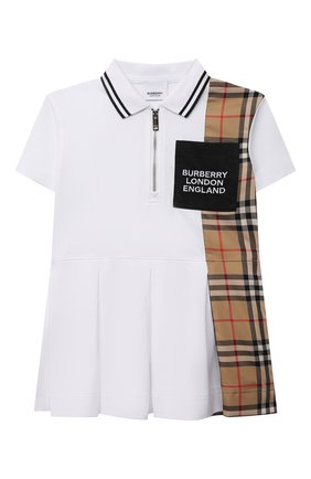 Детское хлопковое платье BURBERRY белого цвета по цене 17000 руб., арт. 8042635 | Фото 1 Детское хлопковое платье BURBERRY белого цвета, арт. 8042635 | Фото 1