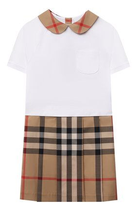 Детское хлопковое платье BURBERRY бежевого цвета по цене 21300 руб., арт. 8041048 | Фото 1 Детское хлопковое платье BURBERRY бежевого цвета, арт. 8041048 | Фото 1