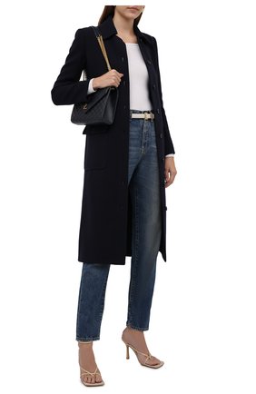 Женское шерстяное пальто SAINT LAURENT темно-синего цвета по цене 229000 руб., арт. 658324/Y288V | Фото 2 Женское шерстяное пальто SAINT LAURENT темно-синего цвета, арт. 658324/Y288V | Фото 2 (Материал внешний: Шерсть; Материал подклада: Шелк; Рукава: Длинные; 1-2-бортные: Однобортные; Стили: Кэжуэл; Длина (верхняя одежда): Длинные)
