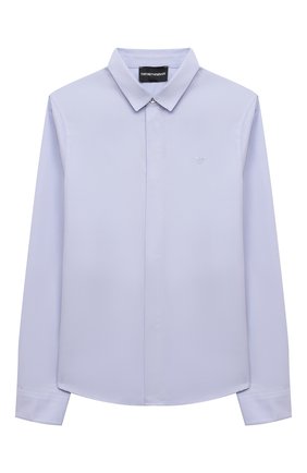 Детская хлопковая рубашка EMPORIO ARMANI голубого цвета по цене 8670 руб., арт. 6K4CN5/4N5SZ | Фото 1 Детская хлопковая рубашка EMPORIO ARMANI голубого цвета, арт. 6K4CN5/4N5SZ | Фото 1