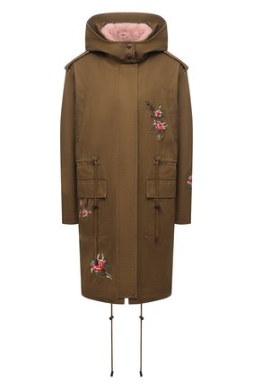 Женская хлопковая парка REDVALENTINO хаки цвета по цене 85050 руб., арт. WR3CK00S/63F | Фото 1 Женская хлопковая парка REDVALENTINO хаки цвета, арт. WR3CK00S/63F | Фото 1 (Материал внешний: Хлопок; Материал подклада: Синтетический материал; Стили: Спорт-шик; Кросс-КТ: Куртка; Рукава: Длинные; Длина (верхняя одежда): До середины бедра)