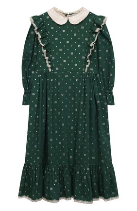 Детское платье из хлопка и вискозы GUCCI зеленого цвета по цене 106100 руб., арт. 654169/ZAG3E | Фото 1 Детское платье из хлопка и вискозы GUCCI зеленого цвета, арт. 654169/ZAG3E | Фото 1 (Материал внешний: Хлопок, Вискоза; Случай: Повседневный; Рукава: Длинные; Материал подклада: Хлопок; Девочки Кросс-КТ: Платье-одежда; Ростовка одежда: 10 - 11 лет | 140 - 146см, 12 лет | 152 см, 4 года | 104 см, 5 лет | 110 см, 6 лет | 116 см, 9 лет | 134 см)