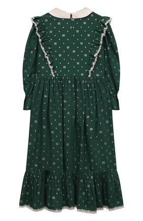 Детское платье из хлопка и вискозы GUCCI зеленого цвета по цене 106100 руб., арт. 654169/ZAG3E | Фото 2 Детское платье из хлопка и вискозы GUCCI зеленого цвета, арт. 654169/ZAG3E | Фото 2 (Материал внешний: Хлопок, Вискоза; Случай: Повседневный; Рукава: Длинные; Материал подклада: Хлопок; Девочки Кросс-КТ: Платье-одежда; Ростовка одежда: 10 - 11 лет | 140 - 146см, 12 лет | 152 см, 4 года | 104 см, 5 лет | 110 см, 6 лет | 116 см, 9 лет | 134 см)