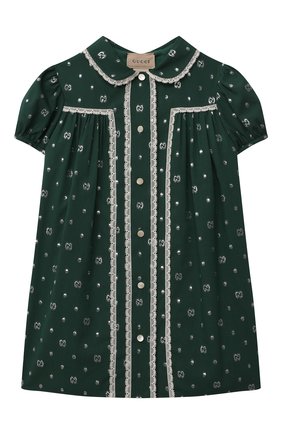 Женский платье из хлопка и вискозы GUCCI зеленого цвета по цене 56750 руб., арт. 654176/ZAG3E | Фото 1 Женский платье из хлопка и вискозы GUCCI зеленого цвета, арт. 654176/ZAG3E | Фото 1