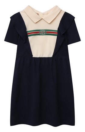 Женский хлопковое платье GUCCI синего цвета по цене 29300 руб., арт. 660706/XJDM4 | Фото 1 Женский хлопковое платье GUCCI синего цвета, арт. 660706/XJDM4 | Фото 1
