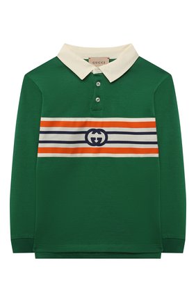 Детский хлопковый пуловер GUCCI зеленого цвета, арт. 660749/XJDJ4 | Фото 1 (Кросс-КТ НВ: Пуловеры; Ростовка одежда: 12 мес | 80 см, 18 мес | 86 см, 24 мес | 92 см, 36 мес | 98 см)