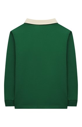 Детский хлопковый пуловер GUCCI зеленого цвета, арт. 660749/XJDJ4 | Фото 2 (Кросс-КТ НВ: Пуловеры; Ростовка одежда: 12 мес | 80 см, 18 мес | 86 см, 24 мес | 92 см, 36 мес | 98 см)