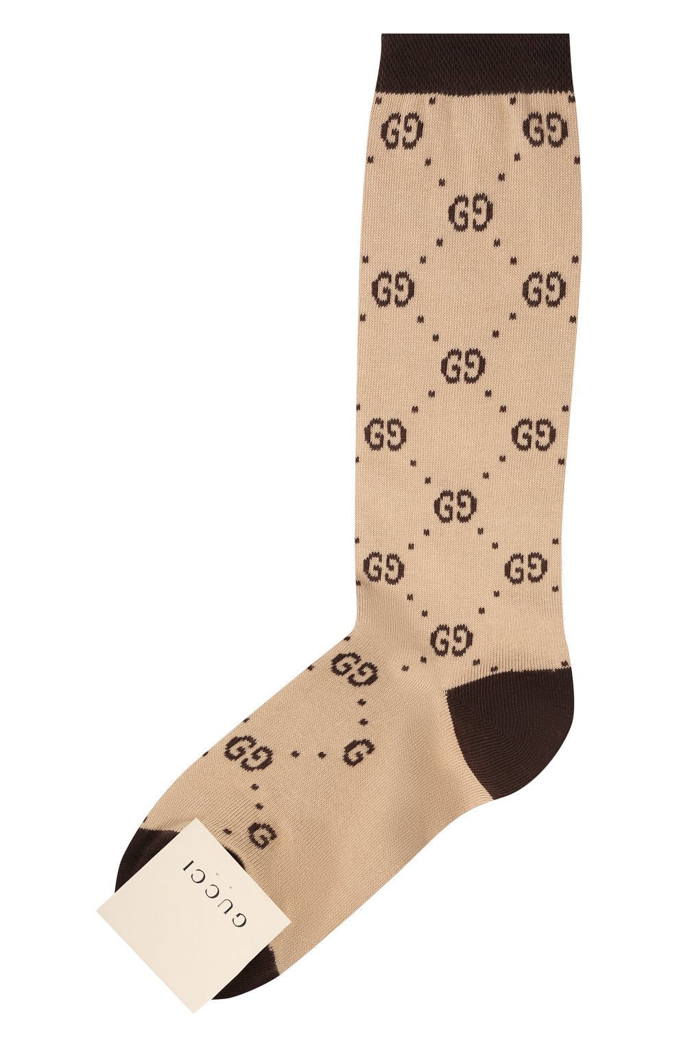 Детские хлопковые гольфы GUCCI коричневого цвета, арт. 503509/4K541 | Фото 1 (Материал: Текстиль, Хлопок)